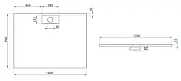 Душовий піддон Rea Bazalt 90x120 long black REA-K3325, Чорний матовий - мініатюра 6