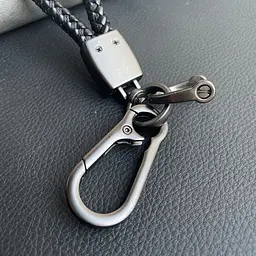 Шкіряний плетений брелок Hyundai для автоключів із карабіном - мініатюра 4