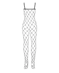Бодістокінг з великим вічком і відкритими грудьми Obsessive Bodystocking N102 S/M/L, чорний - мініатюра 4