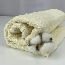 Рушник для обличчя махровий Febo Vip Cotton Botan Туреччина 6399 молочний 50х90 см - мініатюра 2