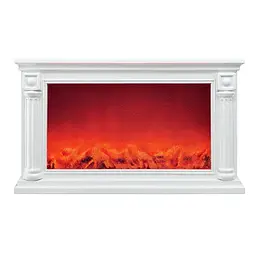 Камін декоративний з LED-підсвіткою імітацією тліючого вугілля 64 см нічник світильник камін-імітація вогню ЛЕД-підсвітка світлодіодний в стилі ретро 64×13×37 см Білий - мініатюра 2