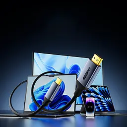 Кабель-перехідник Digital ZX167 USB Type-C - HDMI 4K 60Hz 2 м Чорний (HDMIC4K-2m) - мініатюра 3