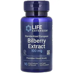 Дієтична добавка Life Extension Standardized European Bilberry Extract 100 мг 90 вегетаріанських капсул