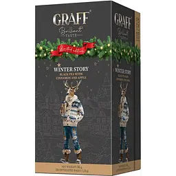 Уцінка. Чай чорний байховий Graff Winter story з корицею та яблуком у пакетиках 36 г (20 шт. х 1.8 г)