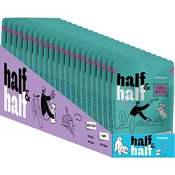 Вологий корм для дорослих собак Half&Half, Duck in Gravy for Adult Dogs, шматочки качки в соусі, 100 г - мініатюра 3