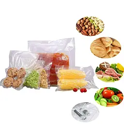 Пакети для вакууматора харчові рулонні прозорі 20×480 см, пакування продуктів у рулоні - мініатюра 8