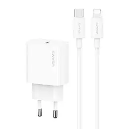 МЗП Usams US-CC226 Kit-Yi Ser. 20W (1USB-C) + кабель Type-C to Lightning White