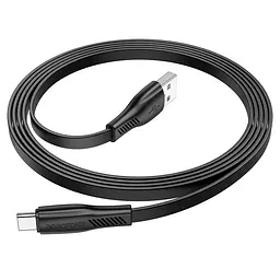 Кабель плоский Flat - Borofone X85 - USB-C to Usb 2.0 1m чорний
