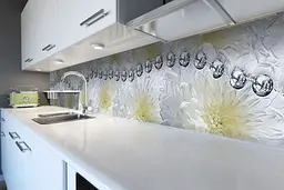 Кухонний фартух Срібні намиста вінілова наклейка ПВХ хризантеми Сірий 60х200 см Happy Pocket Z180864 - мініатюра 6