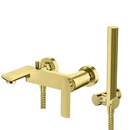 Змішувач для ванни Kohlman Experience brushed gold настінний KPL-QW110EGDB, Золотий