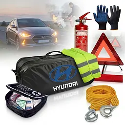 Набір автомобіліста технічної допомоги Hyundai з логотипом марки авто (сумка на 2 відділення)