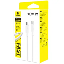 Дата кабель Baseus New Braided Type-C to Type-C 100W (1m) (E0426) Moon White - мініатюра 2