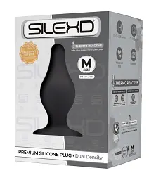 Анальна пробка SilexD Premium Silicone Plug Model 2 M 9.3 см (чорний) - мініатюра 2
