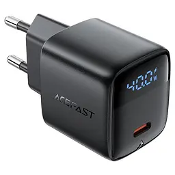Адаптер сетевой AceFast GaN charger USB-C with digital display A135 1Type-C, 40W/3A, PD/QC