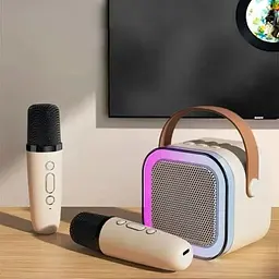 Bluetooth колонка з двома караоке мікрофонами та RGB підсвічуванням Winso K12 10W - мініатюра 2