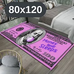 Стильний та зносостійкий килим для дому "100 доларів рожевий Money Never Sleeps" 80х120 KT8000416