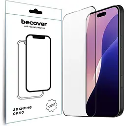 Скло захисне BeCover Apple iPhone 16 Pro Max Black (712125)