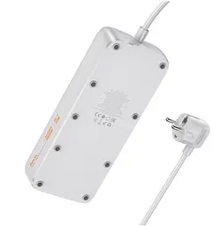 Мережевий подовжувач Hoco AC22 Sunlight PD30W 4 розетки 1.5m Білий - мініатюра 2