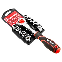 Набір торцевих головок, 1/4, з тріскачкою, 12 шт Top Tools hoz0012643 - мініатюра 2