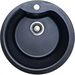 Кухонна мийка Adamant WAVE чорний металік d 485x210 мм, без крила d 48