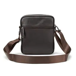 Чоловіча шкіряна сумка через плече Tiding Bag M56-3646-1C коричнева - мініатюра 5