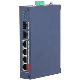 Комутатор керований Dahua DH-CHS4206-4ET-90 48V з 4 портами POE 100Мбіт + 2 порт SFP 1000Мбіт 154.3×110,4×30 мм