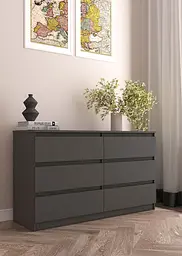 Комод на 6 ящиків FKR-6 фасади без ручок 1400х758х403 Антрацит