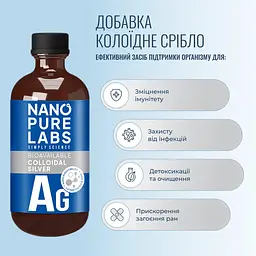 Колоїдне срібло Nano Pure Labs Simply Science Bioavailable Colloidal Silver AG 250мл - мініатюра 2
