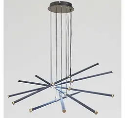 Велика підвісна LED-люстра Artlight L445/6BK+GD 150 Вт, 3 режими, чорно-золота, висота до 105 см, від 30-40 м² - мініатюра 4