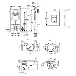 Комплект унітазу з інсталяцією 4 в 1 Grohe Solido Even UA38971966A - мініатюра 2