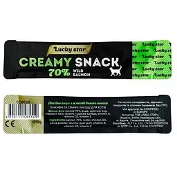 Ласощі для котів Lucky Star Лагідне пюре з м\'якоті дикого лосося у стіках 10 г (4820281500206) - мініатюра 2