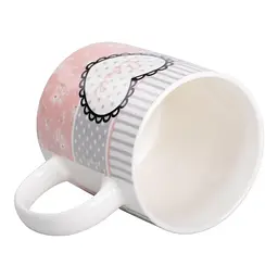 Чашка порцелянова Love 400 мл, рожевий з білим Liling Rongxiang Ceramic RX-N240143PKV - мініатюра 13