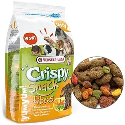 Ласощі для гризунів Versele-Laga Crispy Snack Fibres зернова суміш з овочами 0.65 кг