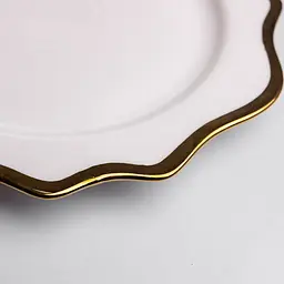 Тарілка сервірувальна порцелянова Antique White 25 см Yiwu HKPP-10 - мініатюра 3
