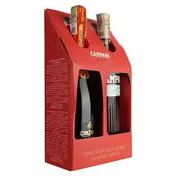 Подарунковий набір Campari Spritz: настоянка Campari 25% 0.7 л + Вино ігристе Cinzano To Spritz біле сухе 0.75 л - мініатюра 2