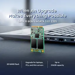Накопичувач SSD Transcend mSATA 128GB MSA220S 3D NAND DRAM-less (TS128GMSA220S) - мініатюра 7