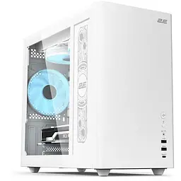 Корпус 2E Credo Plus (V350WG), білий, без БЖ, Mini Tower, для Micro ATX / Mini ITX, 1xType-C / 1xUSB 3.0 / 1xUSB 2.0, макс. CPU -