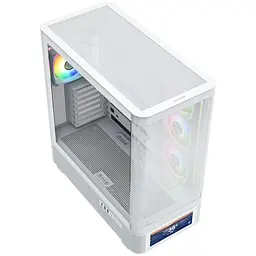 Корпус ModeCom VOLCANO AQ500 ARGB MIDI FRONT LCD 6,2” 4x120mm fans WHITE без БЖ ATX - мініатюра 7