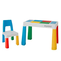 Комплект Poppet Столик Color Blue 5 в 1 + Стілець + Подушка на стілець + Набір фломастерів (PP-002B-G) - мініатюра 4