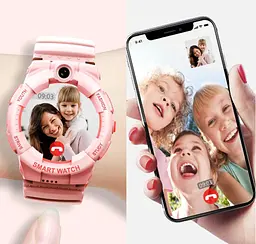 Дитячі розумні смарт-годинник Wonlex KT25 з камерою WI-FI GPS SIM-карта відеодзвінок Pink (17772) - мініатюра 5