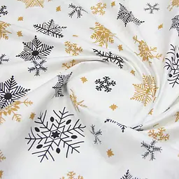 Простирадло Cosas на резинці 90х200х25 winter, бежевий (SnowflakesBlackBeige_90x200x25) - мініатюра 5