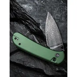 Ніж Civivi Qubit, Green Aluminum, Damascus (C22030E-DS1) - мініатюра 12
