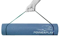 Килимок для йоги та фітнесу PowerPlay 4010 PVC Yoga Mat Темно-синій (173x61x0.6) (PP_4010_Navy_(173*0,6)) - мініатюра 2