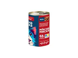 Консерви для собак М'ясна Миска шматочки в соусі з телятиною 415 г (4820255192154) - мініатюра 2