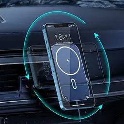 Автомобильное беспроводное зарядное устройство Choetech T200F201BK MagSafe QI 15Вт - мініатюра 4