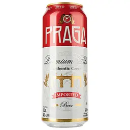 Пиво Praga Premium Pils светлое 4.7% 0.5 л ж/б 