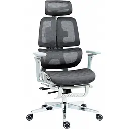 Офісне крісло GT Racer B-2450 White/Gray [121431] - мініатюра 4