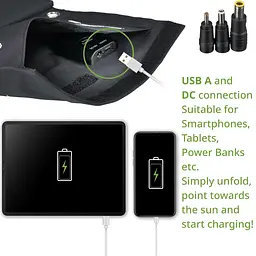 Портативний зарядний пристрій сонячна панель Bresser Mobile Solar Charger 21 Watt USB DC (3810030) - мініатюра 3