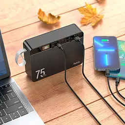 УМБ портативний зарядний акумулятор POWER BANK 75000mAh 22.5W з швидкою зарядкою PD20W QC LCD дисплей повербанк Hoco J94 - мініатюра 2