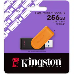 USB флеш накопичувач Kingston 256GB DataTraveler Exodia S Black/Orange USB 3.2 (DTXS/256GB) - мініатюра 4